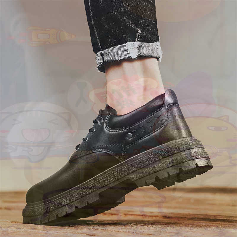 Tech Office Wear Men - Dark Natural Leather Fashion Trainers Tennis